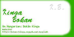 kinga bokan business card